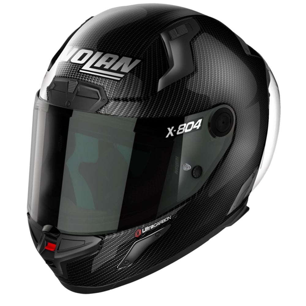 Image of Nolan X-804 RS Ultra Carbon Puro 001 Glossy Black Carbon Full Face Helmet Size 2XL ID 8054945039382