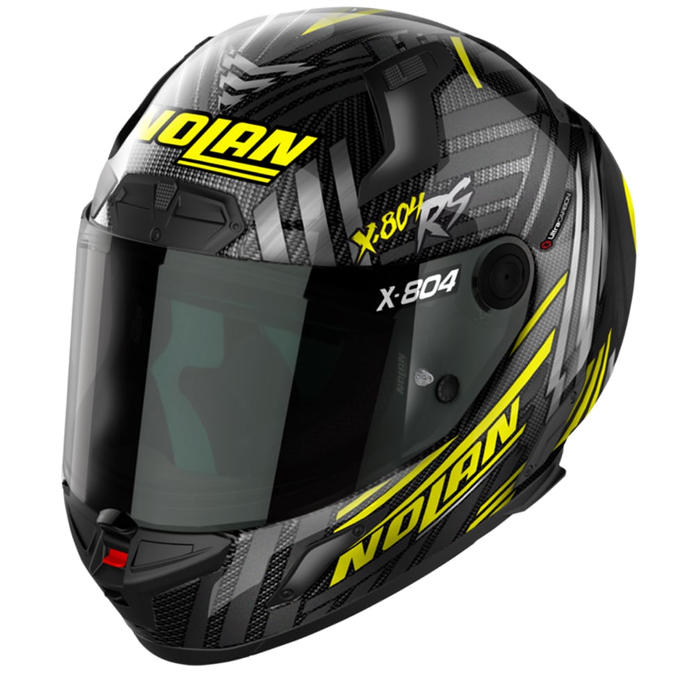 Image of Nolan X-804 RS Ultra Carbon Spectre 019 Yellow Chrome Silver Full Face Helmet Size 2XL ID 8054945041989