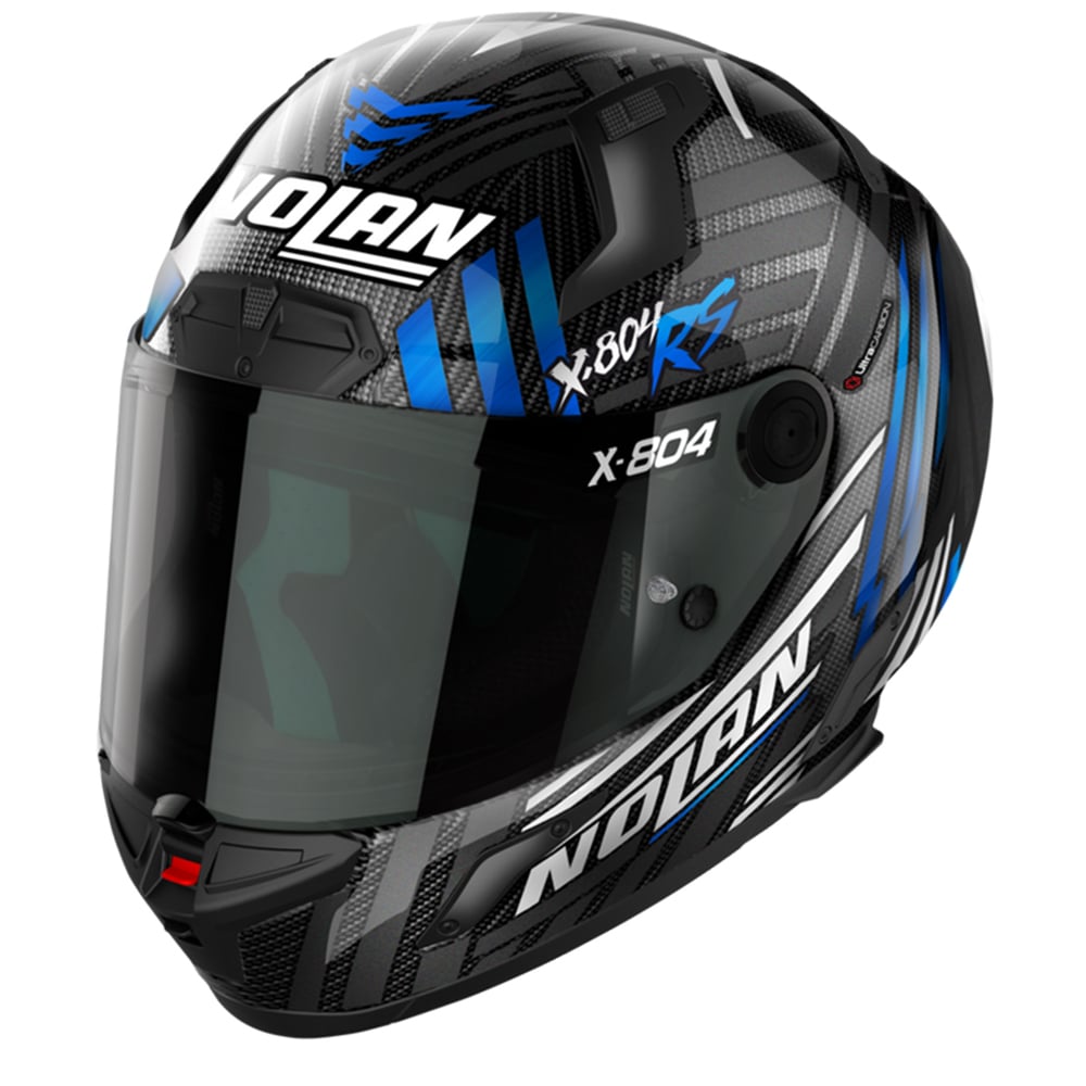 Image of Nolan X-804 RS Ultra Carbon Spectre 020 White Chrome Blue Full Face Helmet Size M ID 8054945042030