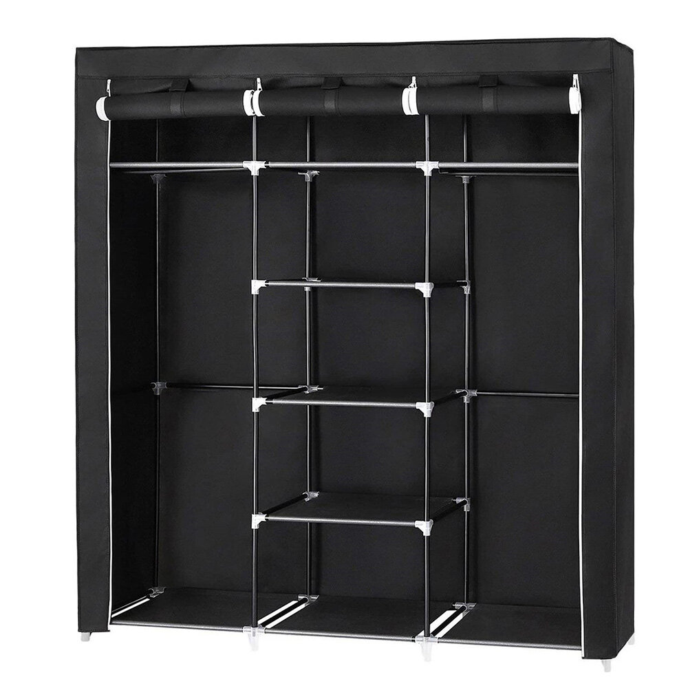 Image of Nonwoven Wardrobe Large Portable Clothes Closet Storage Cabinet Organizer with Shelves