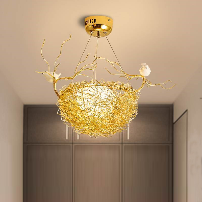 Image of Nordic Lamp Bird&#039s Nest Pendant Lights Fixtures Personality Dining Room Hanging Lamps Modern Pendant Light Fashion Bedroom