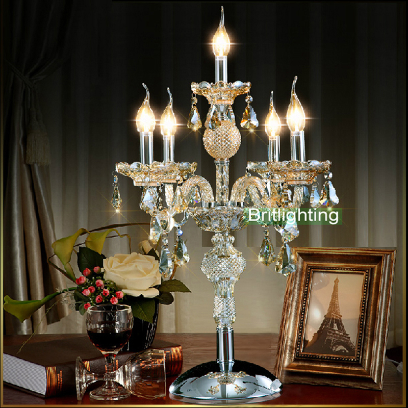 Image of Nordic Luxury Crystal Table Lamps For Bedroom Living Room Art Modern Bedside lamp Decoration Lampe De Chevet De Chambre