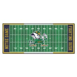 Image of Notre Dame University Football Field Runner Rug - Fighting Irish Logo