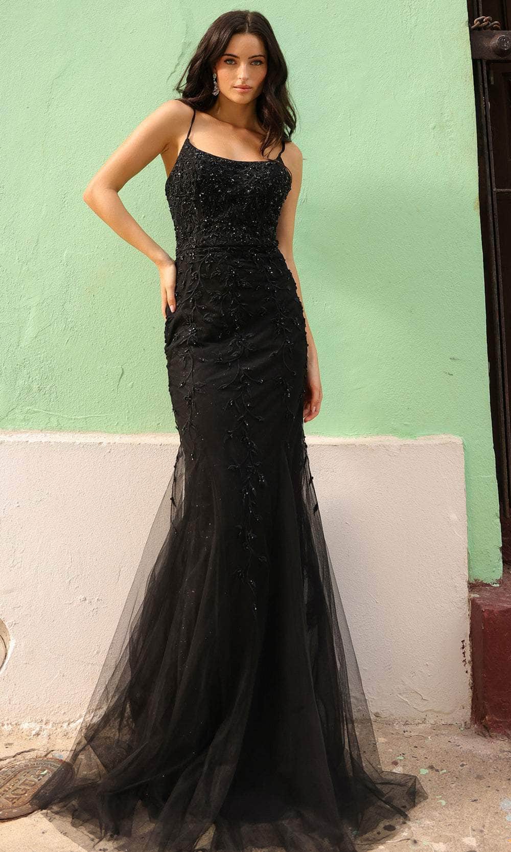 Image of Nox Anabel A1376 - Embroidered Scoop Neck Prom Dress
