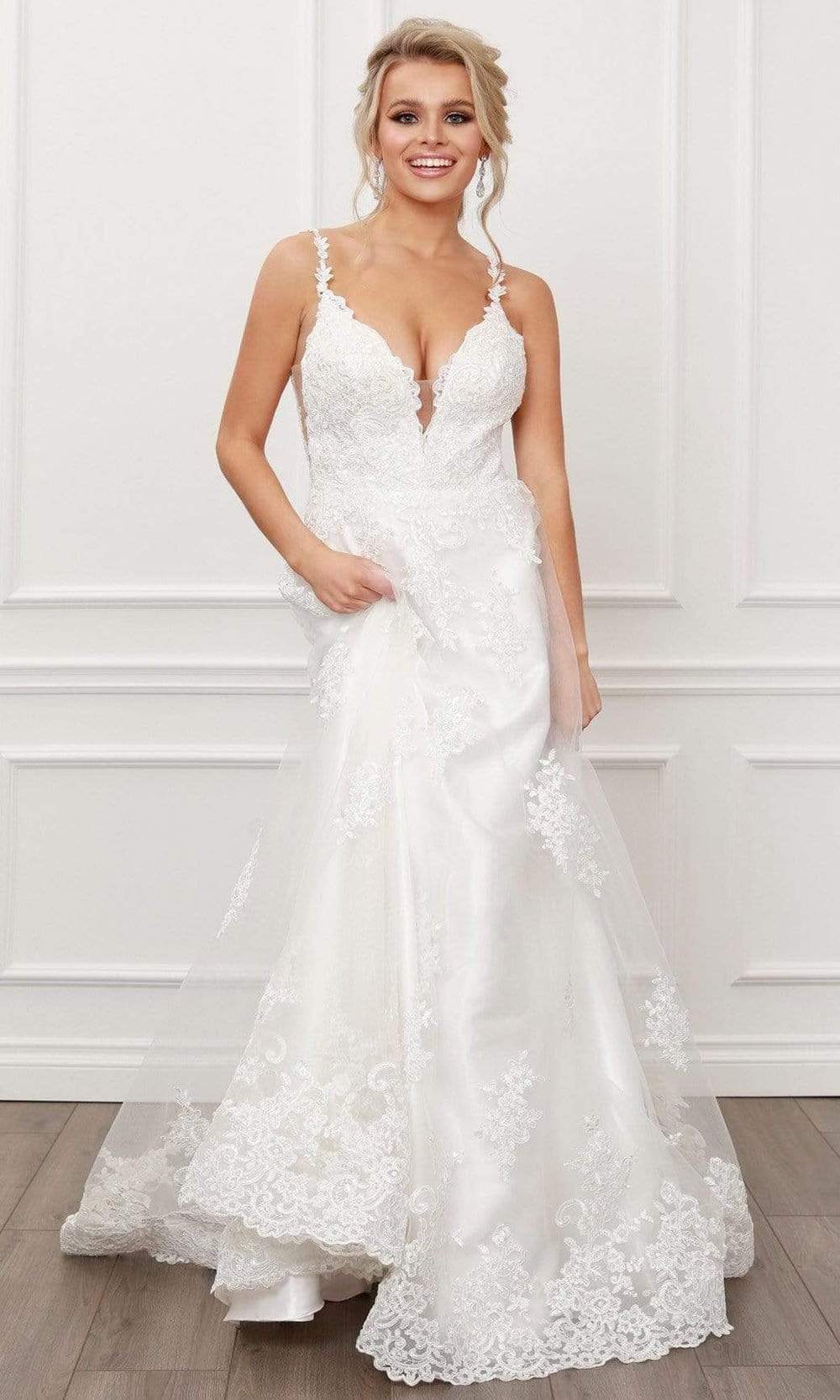 Image of Nox Anabel - C461 Lace Applique Long A-Line Wedding Gown