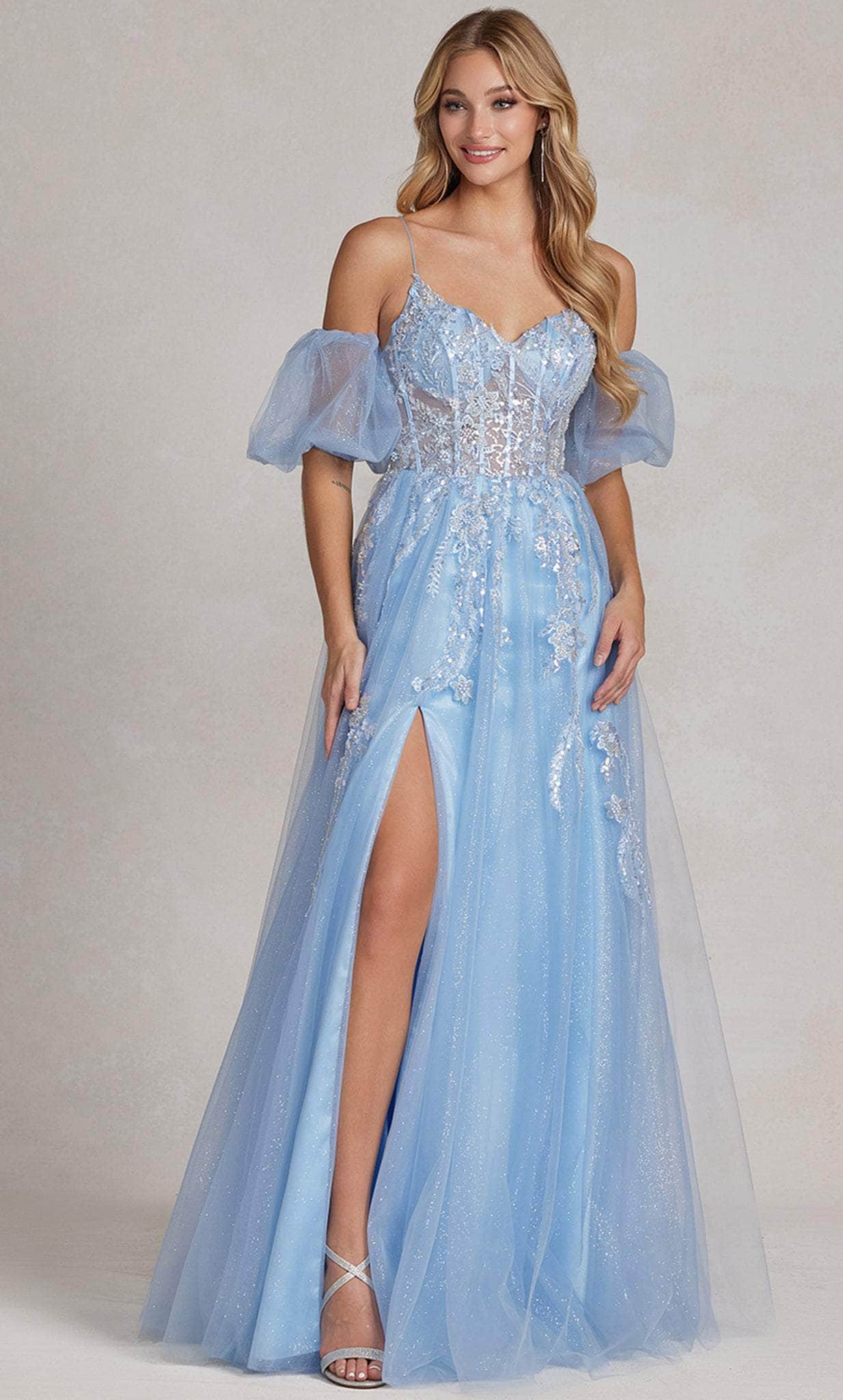 Image of Nox Anabel E1173 - Cold Shoulder Tulle Prom Gown