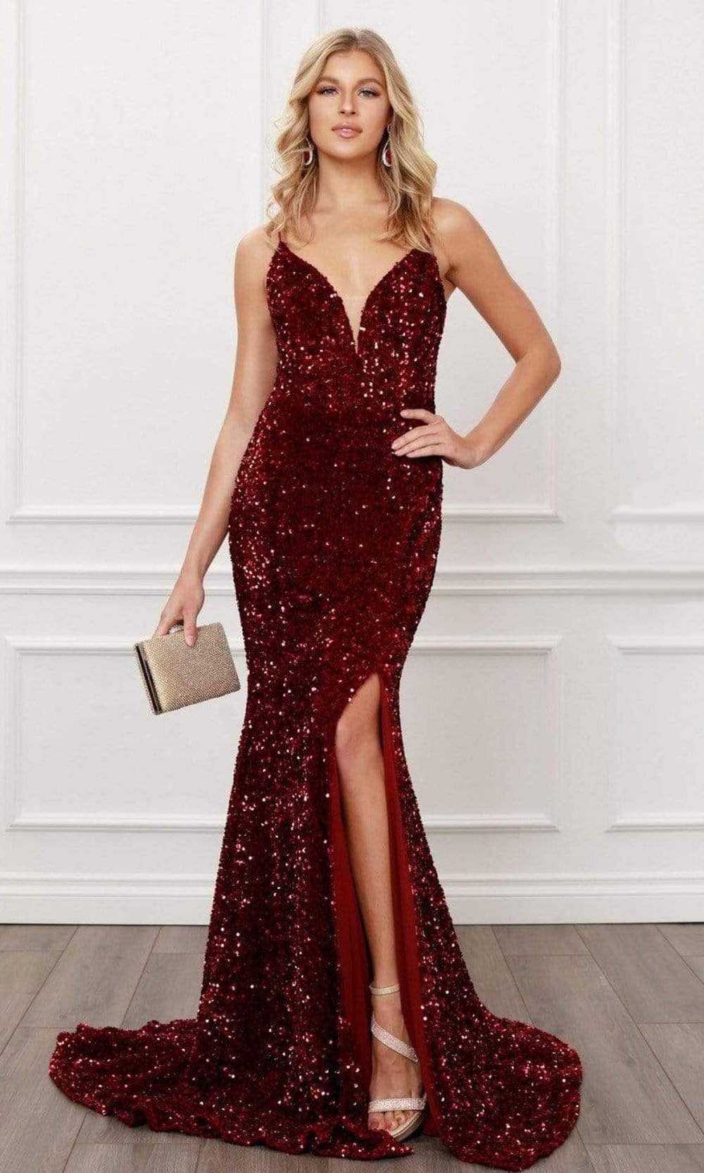 Image of Nox Anabel - R433 Sequined Cut Out Back Long Dress