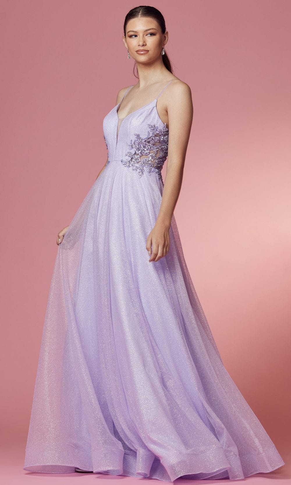 Image of Nox Anabel T1033 - Floral Embroidered Prom Dress