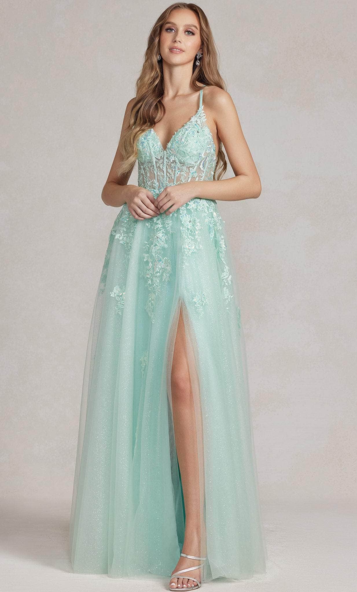 Image of Nox Anabel T1081 - Sleeveless Lace Embroidered Prom Dress