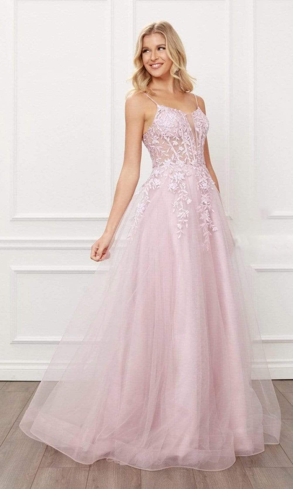 Image of Nox Anabel - T449 Scoop Neck A-line Prom Dress