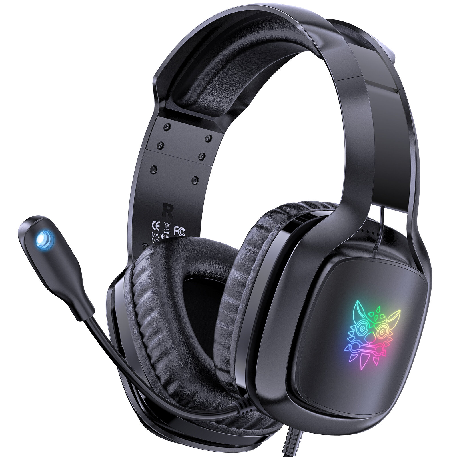 Image of ONIKUMA X21 RGB Gaming Headset GB Light Stereo Noise Canceling Headphones with Mic Audio Adapter