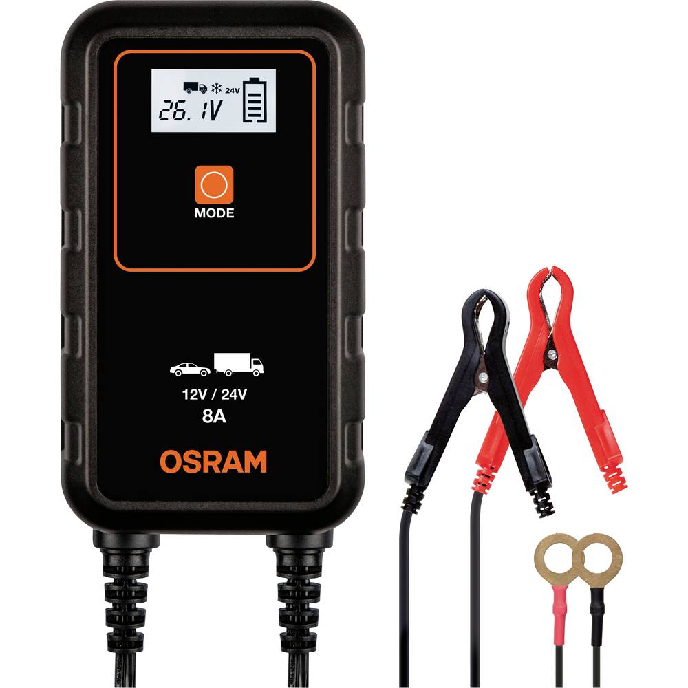 Image of OSRAM OEBCS908 4052899620544 Automatic charger 12 V 24 V 4 A 8 A 4 A 8 A