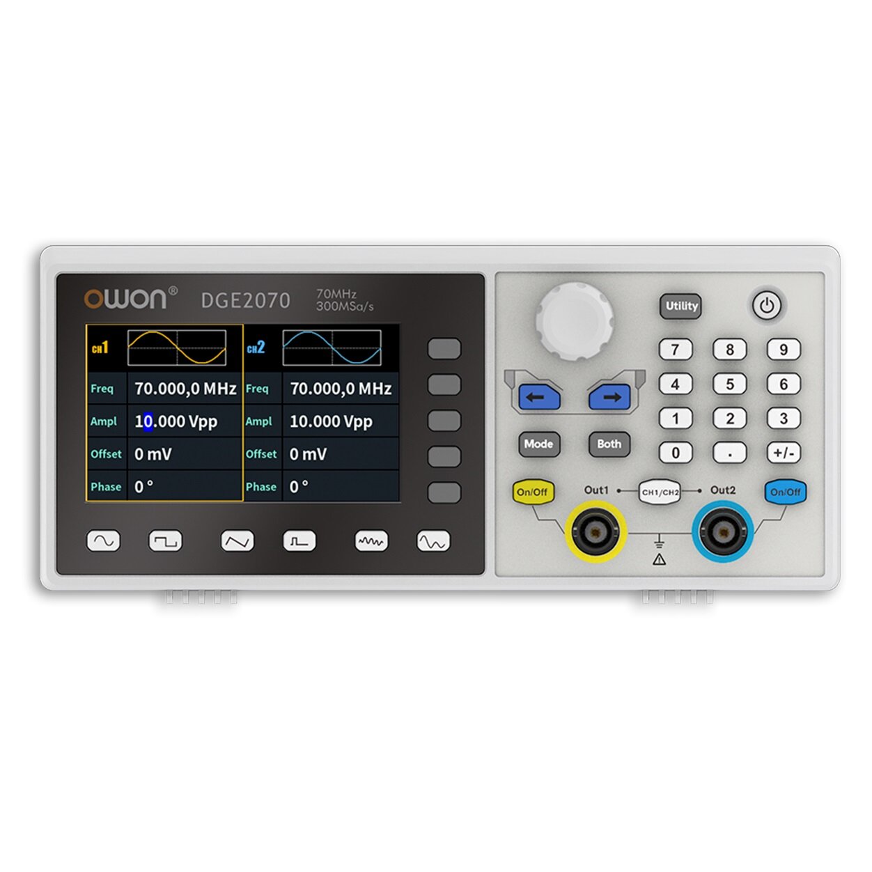 Image of OWON DGE2035 DGE2070 Dual Channels Arbitrary Waveform Generator 35MHz 70Mhz 125MSa/s 300MSa/s 14Bits Frequency Meter