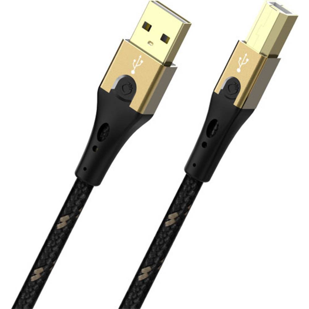 Image of Oehlbach USB cable USB 20 USB-A plug USB-B plug 1000 m Black/golden D1C9546