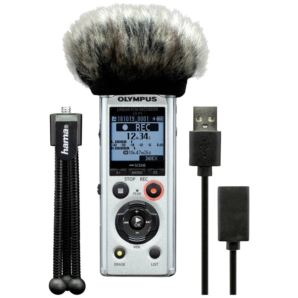 Image of Olympus Digital dictaphone LS-P1 Podcaster Kit Max recording time 123 h Silver