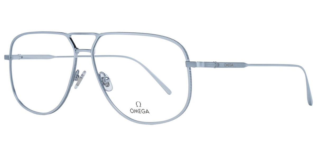 Image of Omega OM5021 016 Óculos de Grau Prata Masculino PRT