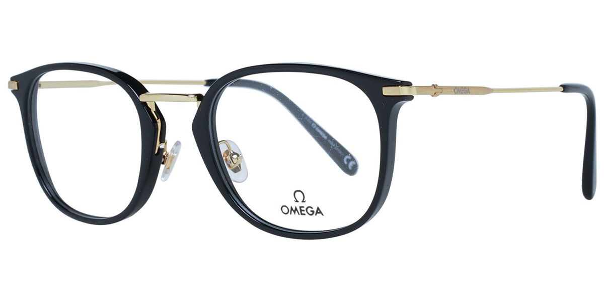 Image of Omega OM5024 001 Óculos de Grau Pretos Masculino PRT