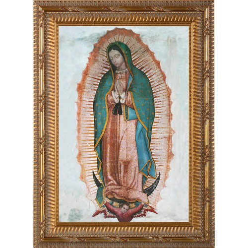Image of Our Lady of Guadalupe On Canvas with Ornate Gold Frame