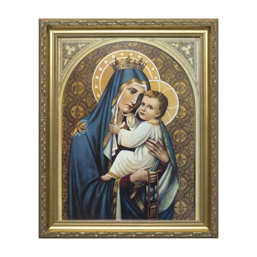 Image of Our Lady of Mt Carmel with Gold Frame