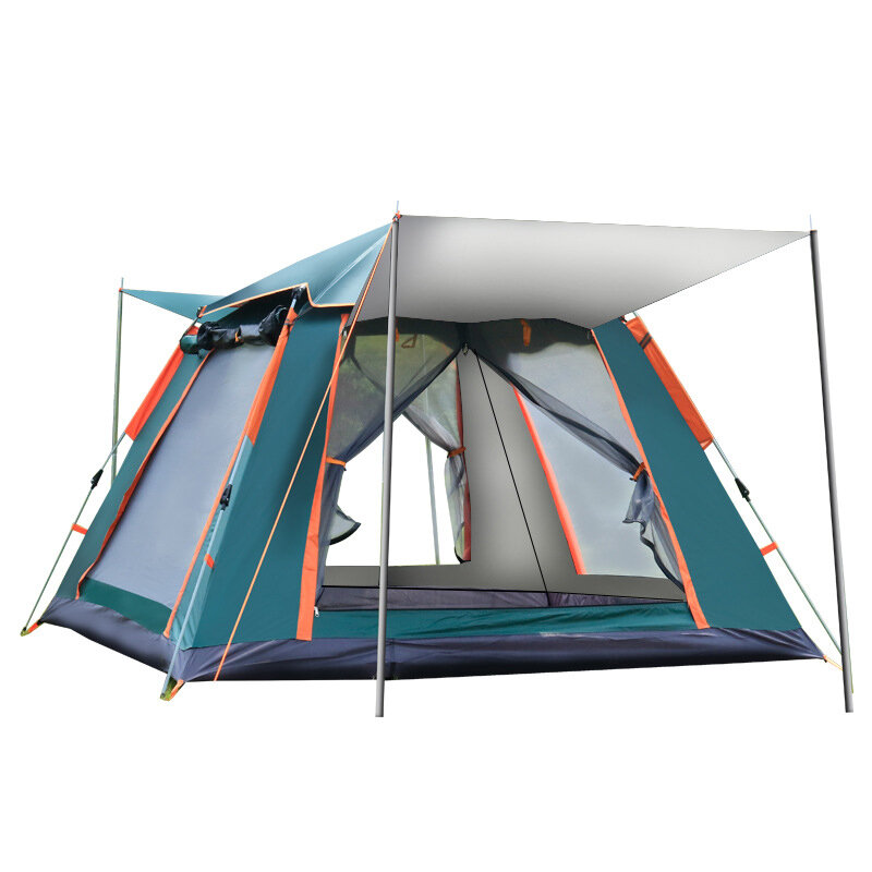 Image of Outdoor Automatic Tent 4 Person Family Tent Picnic Traveling Camping Tent Outdoor Rainproof Windproof Tent Tarp Shelter