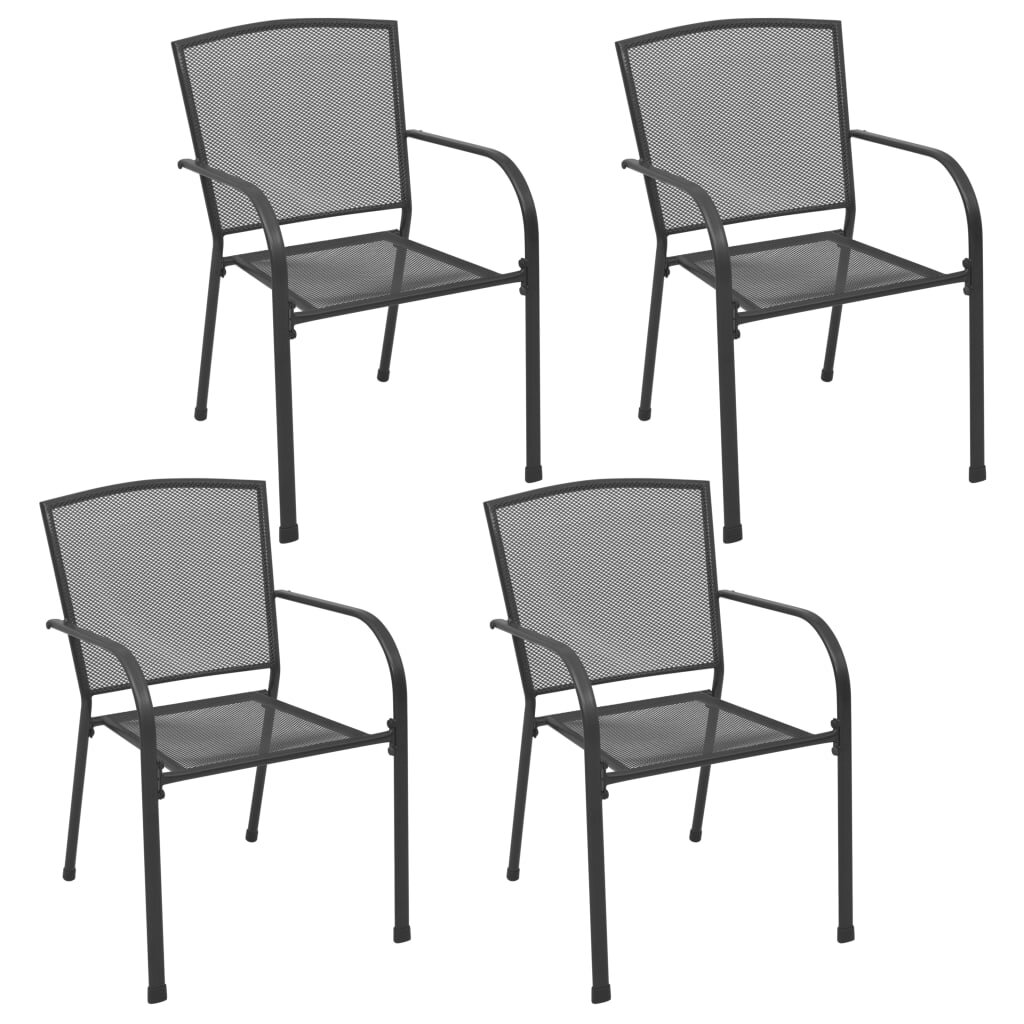 Image of Outdoor Chairs 4 pcs Mesh Design Anthracite Steel