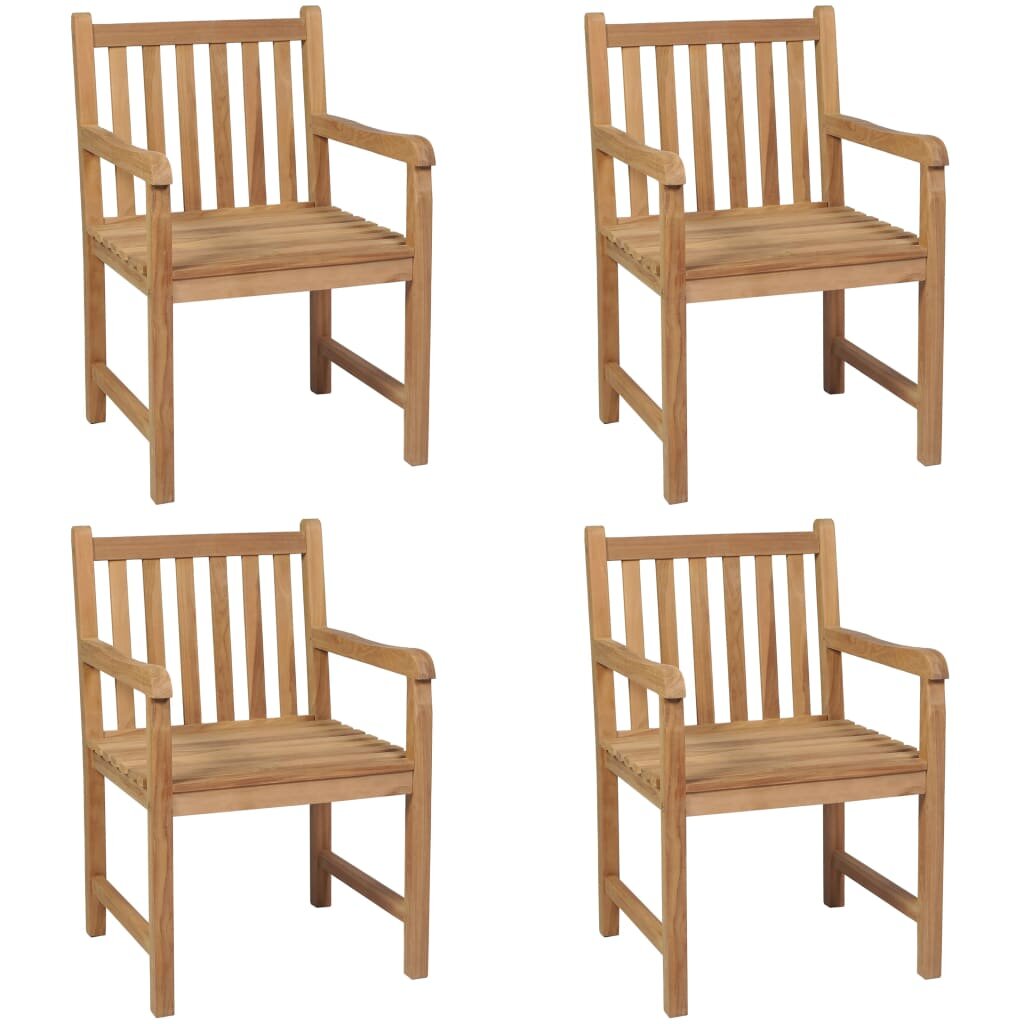 Image of Outdoor Chairs 4 pcs Solid Teak Wood