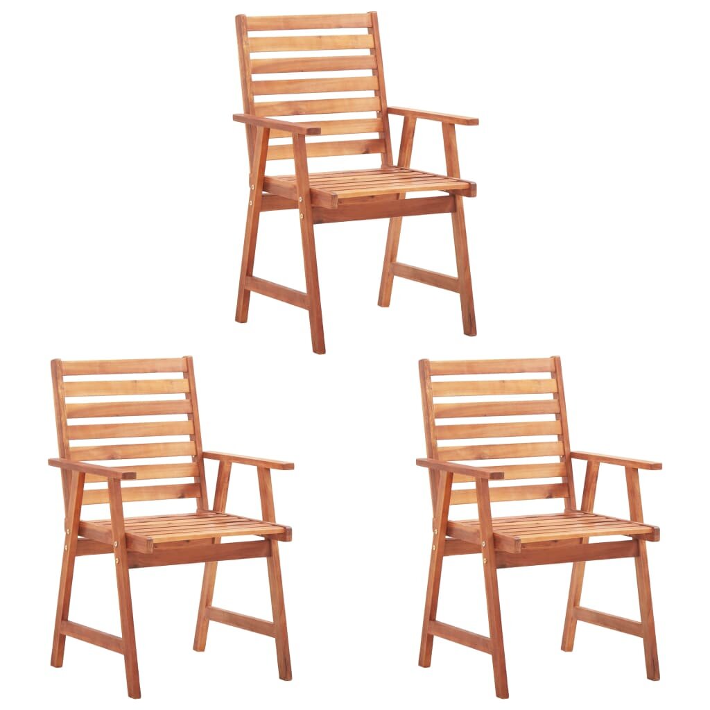 Image of Outdoor Dining Chairs 3 pcs Solid Acacia Wood