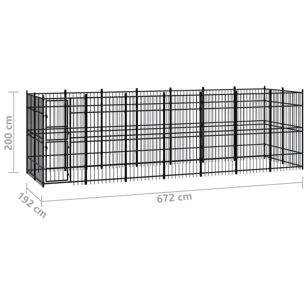 Image of Outdoor Dog Kennel Steel 1389 ft²