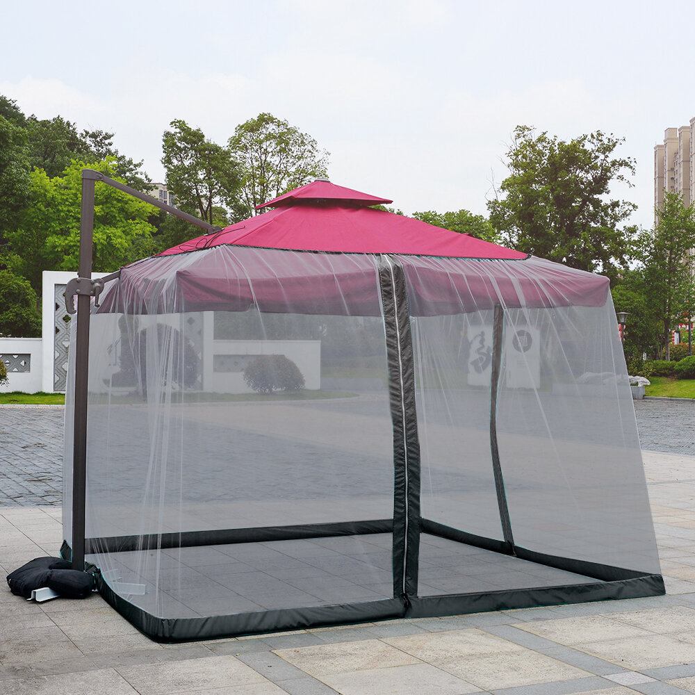 Image of Outdoor Umbrella Mosquito Net For Home Bed Roman Umbrella Cover Safe Mesh Netting Mosquito Insect Net 3x3x23m