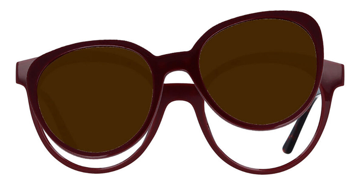 Image of Oval Clip-On TR90 Burgundy Okulary Korekcyjne Damskie - Okulary Blokujące Niebieskie Światło - SmartBuy Collection PL