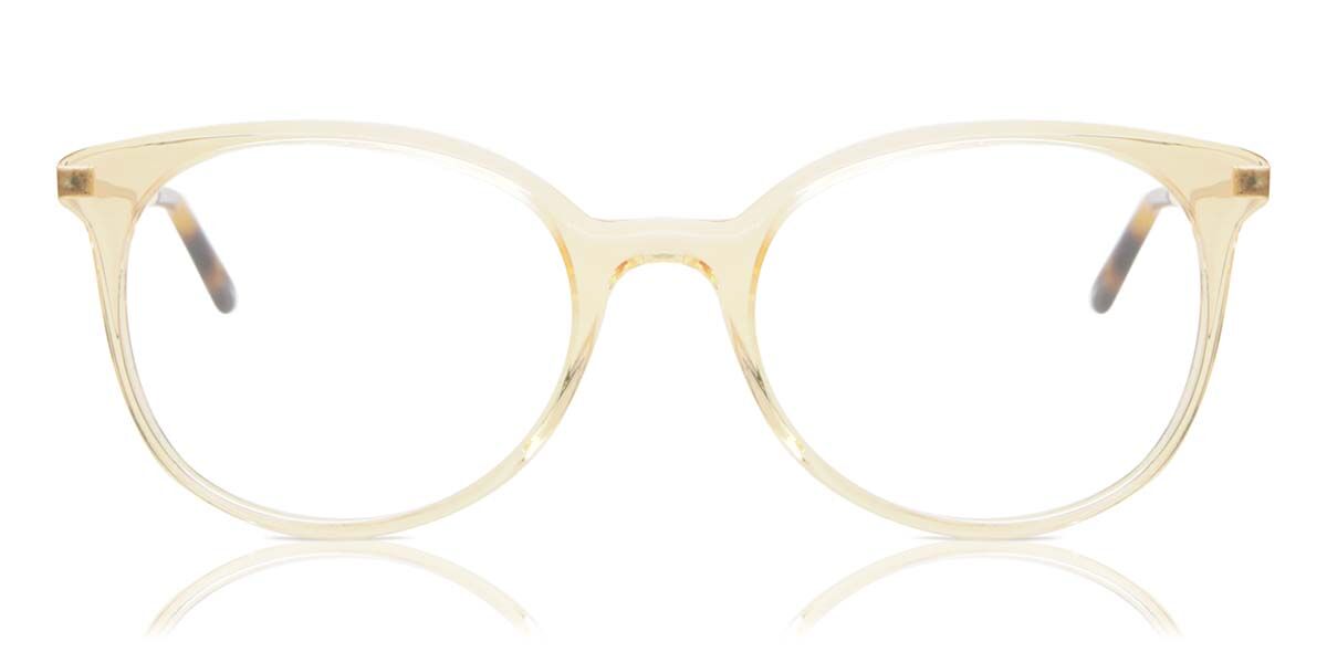 Image of Oval Full Rim Plastikowy Żółte Okulary Korekcyjne Damskie - Okulary Blokujące Niebieskie Światło - SmartBuy Collection PL