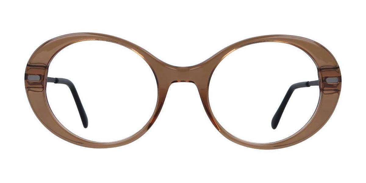Image of Oval Full Rim Plastikowy Brązowe Okulary Korekcyjne Damskie - Okulary Blokujące Niebieskie Światło - SmartBuy Collection PL