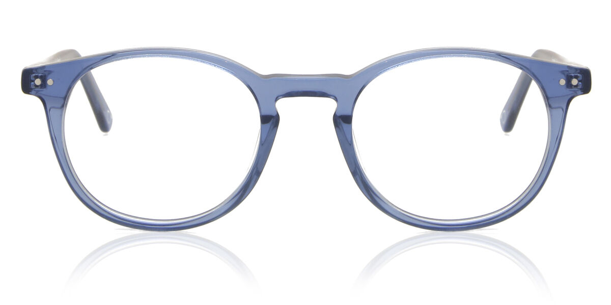 Image of Oval Full Rim Plastikowy Niebieskie Okulary Korekcyjne Męskie - Okulary Blokujące Niebieskie Światło - SmartBuy Collection PL