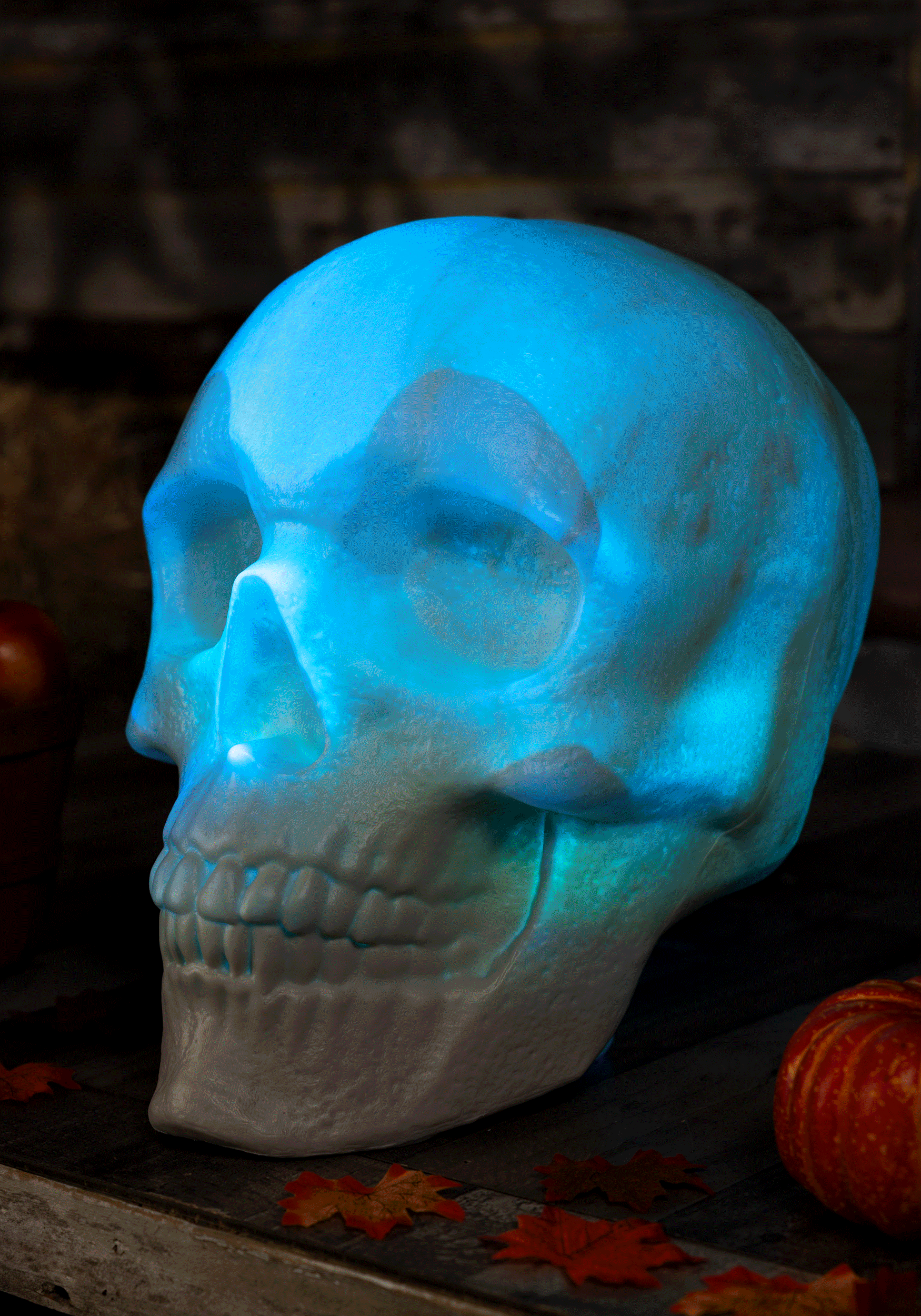 Image of Oversized 18-Inch Skull Lantern Halloween Decoration | Skulls ID FUN6817-ST