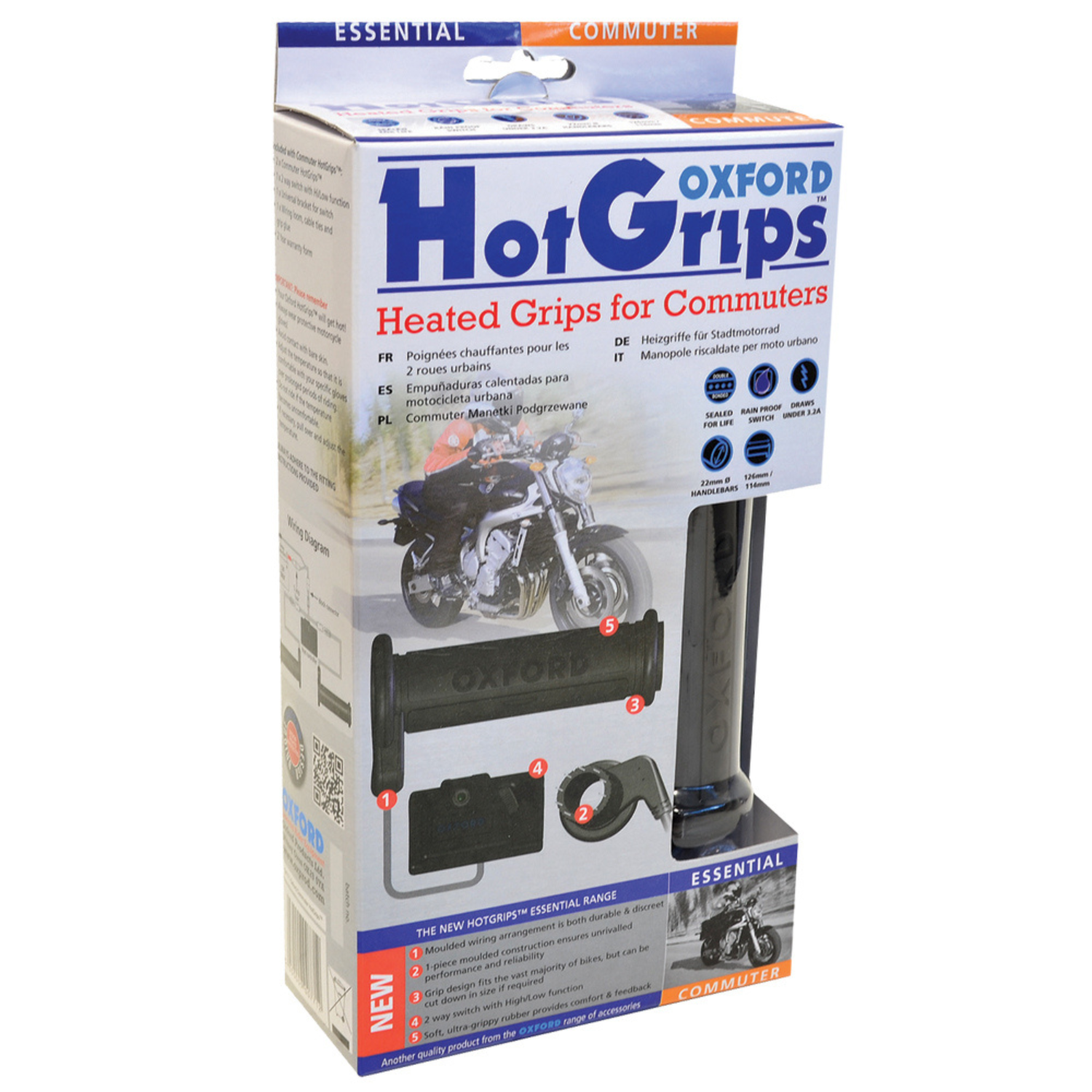 Image of Oxford Products Hotgrips Essential Commuter Black Größe