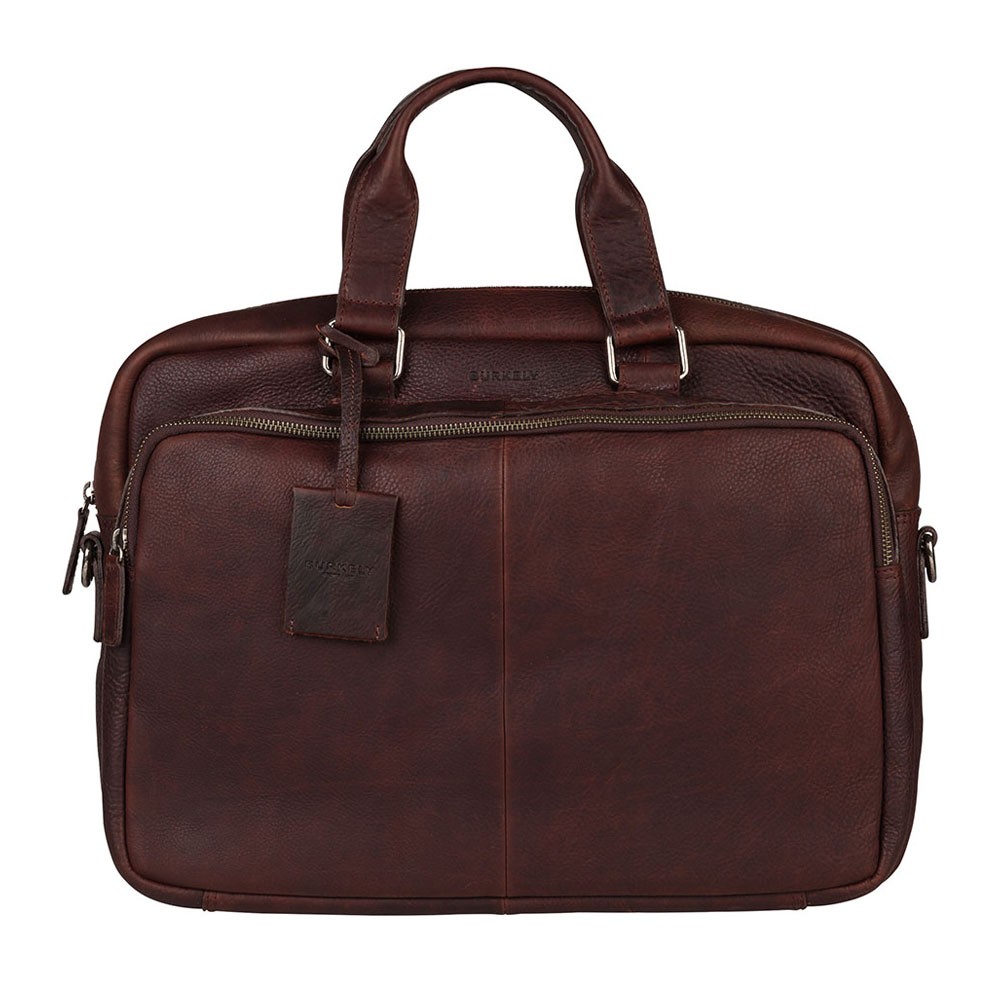 Image of Pánská kožená taška na notebook Burkely Workbag - tmavě hnědá CZ