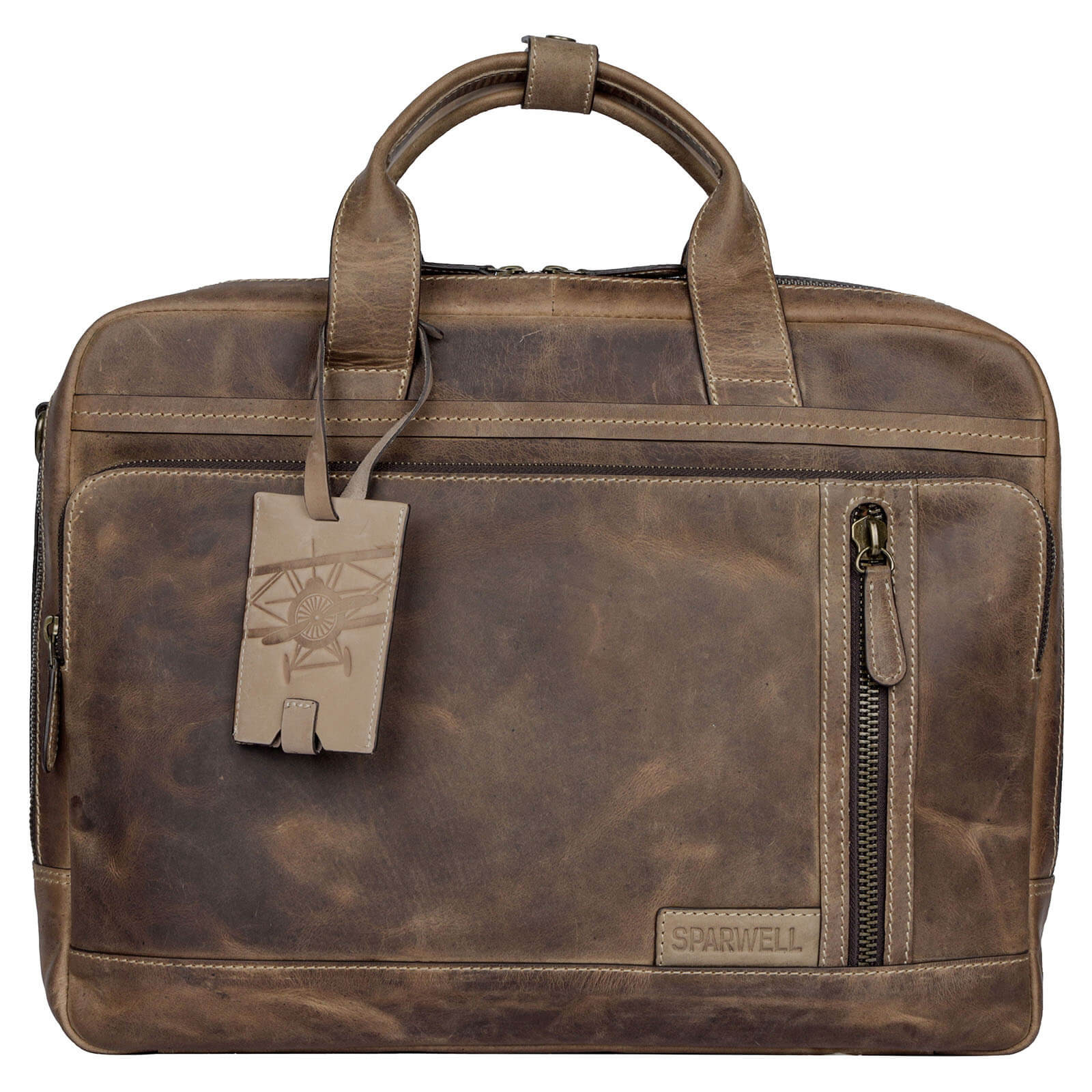 Image of Pánská kožená taška na notebook Sparwell Dusen - hnědá CZ