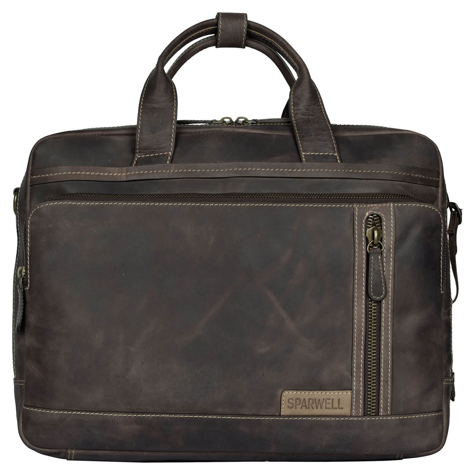 Image of Pánská kožená taška na notebook Sparwell Dusen - tmavo hnedá SK