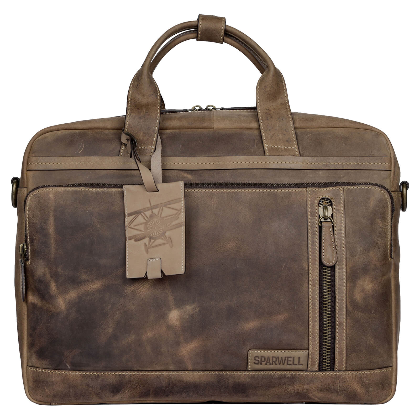 Image of Pánská kožená taška na notebook Sparwell Tanned - hnědá CZ