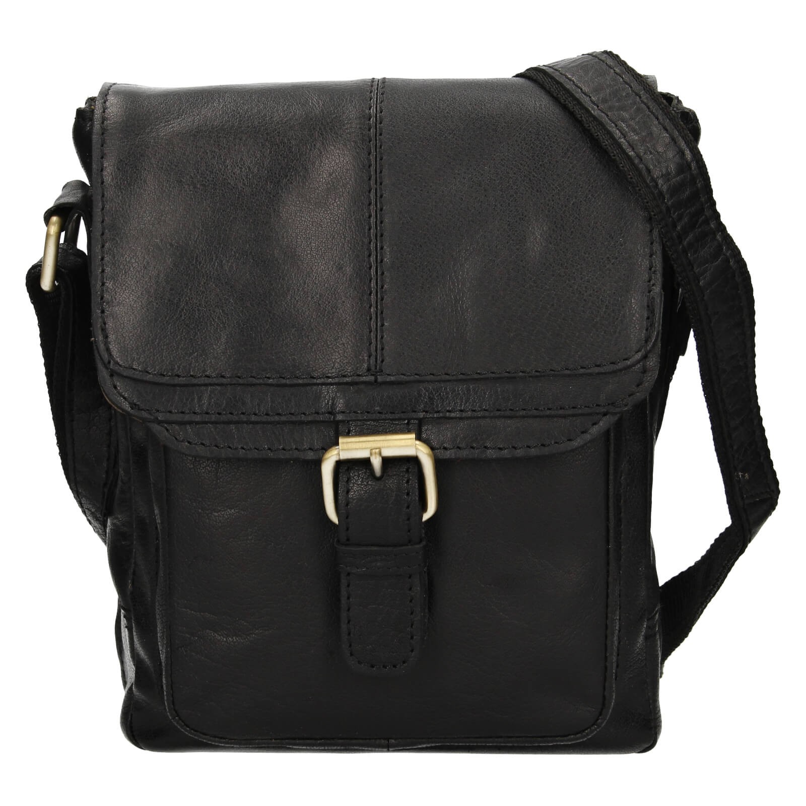 Image of Pánská kožená taška přes rameno Ashwood Lincoln - černá CZ