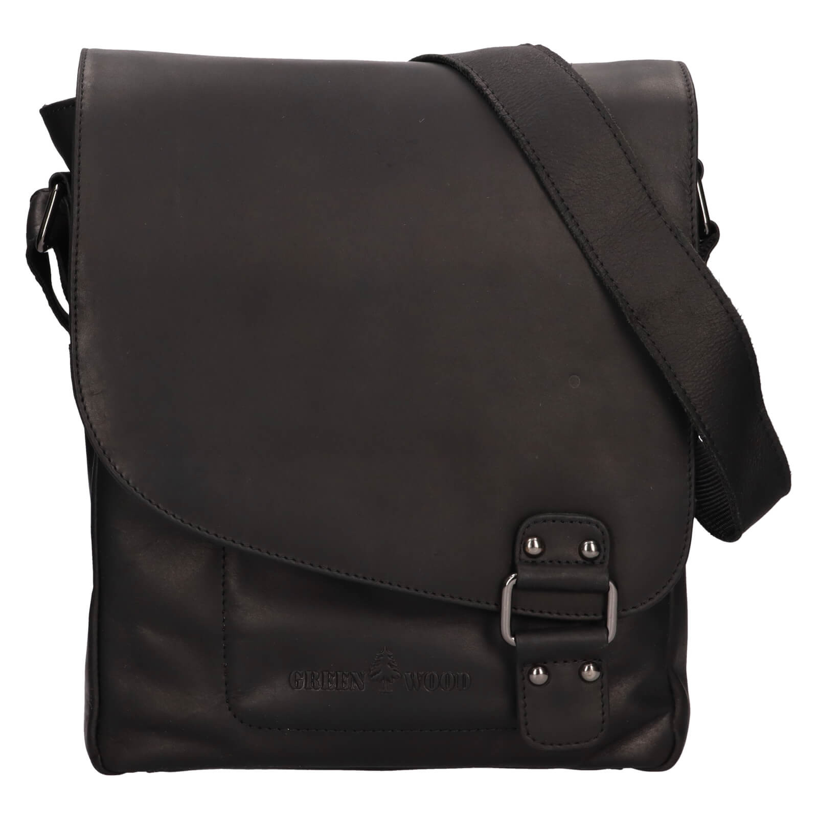 Image of Pánská kožená taška přes rameno Greenwood Eithan - černá CZ