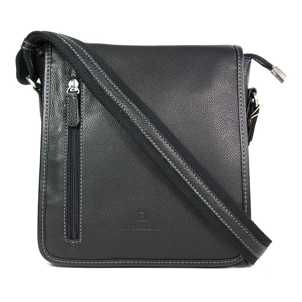 Image of Pánská kožená taška přes rameno Hexagona 461326 - černá CZ