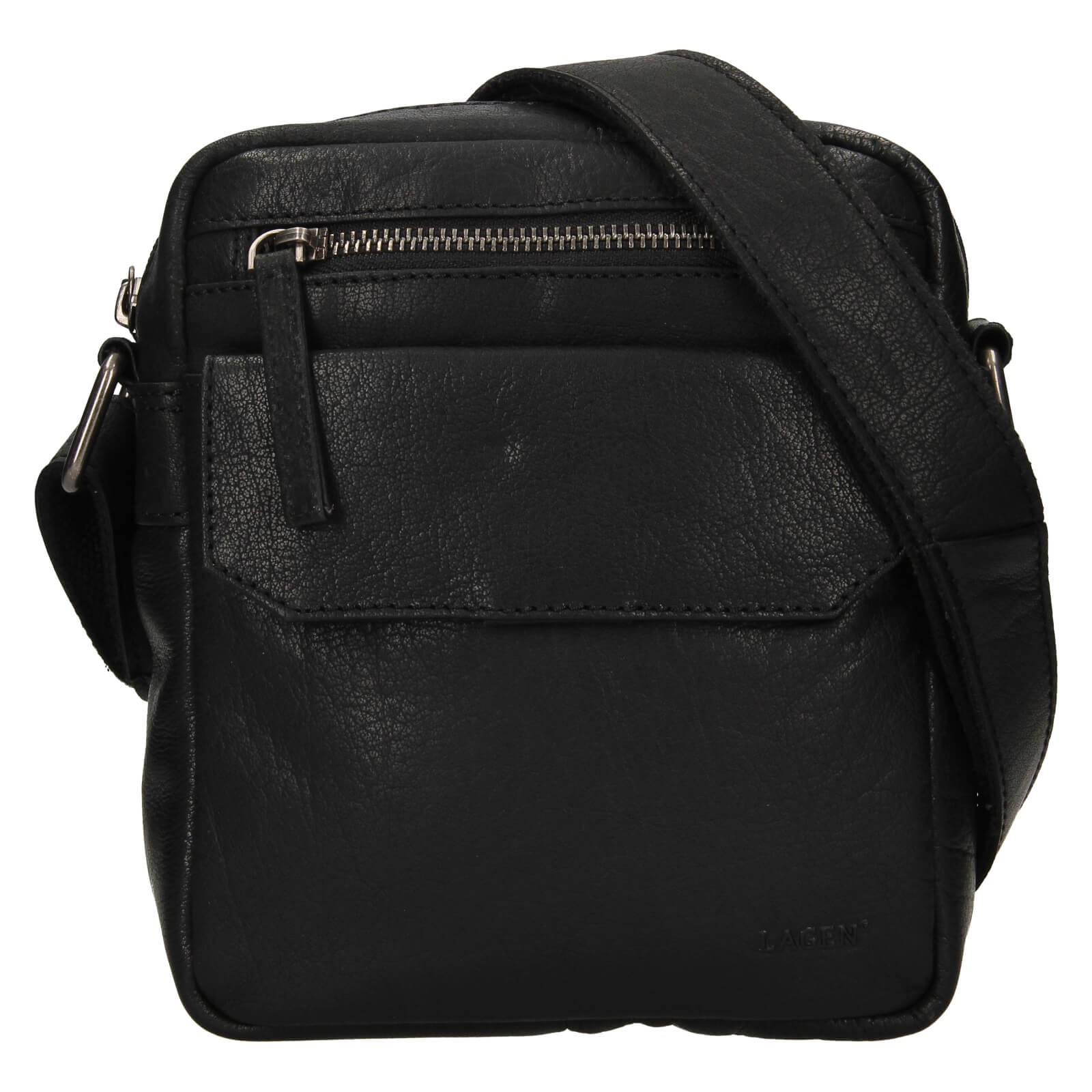 Image of Pánská kožená taška přes rameno Lagen Jack - černá CZ