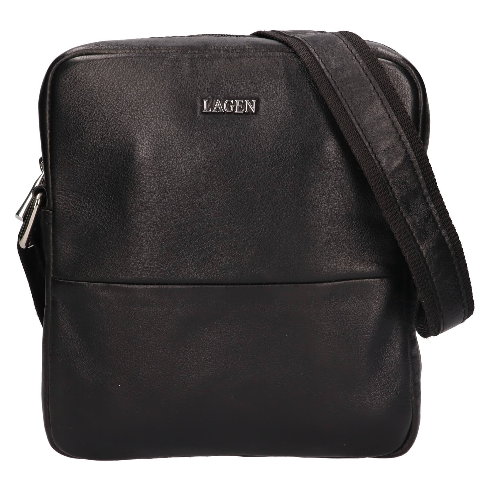 Image of Pánská kožená taška přes rameno Lagen Janus - černá CZ