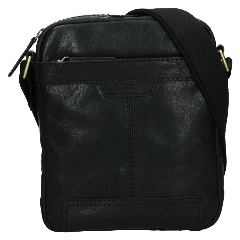 Image of Pánská kožená taška přes rameno Lagen Vinston - černá CZ