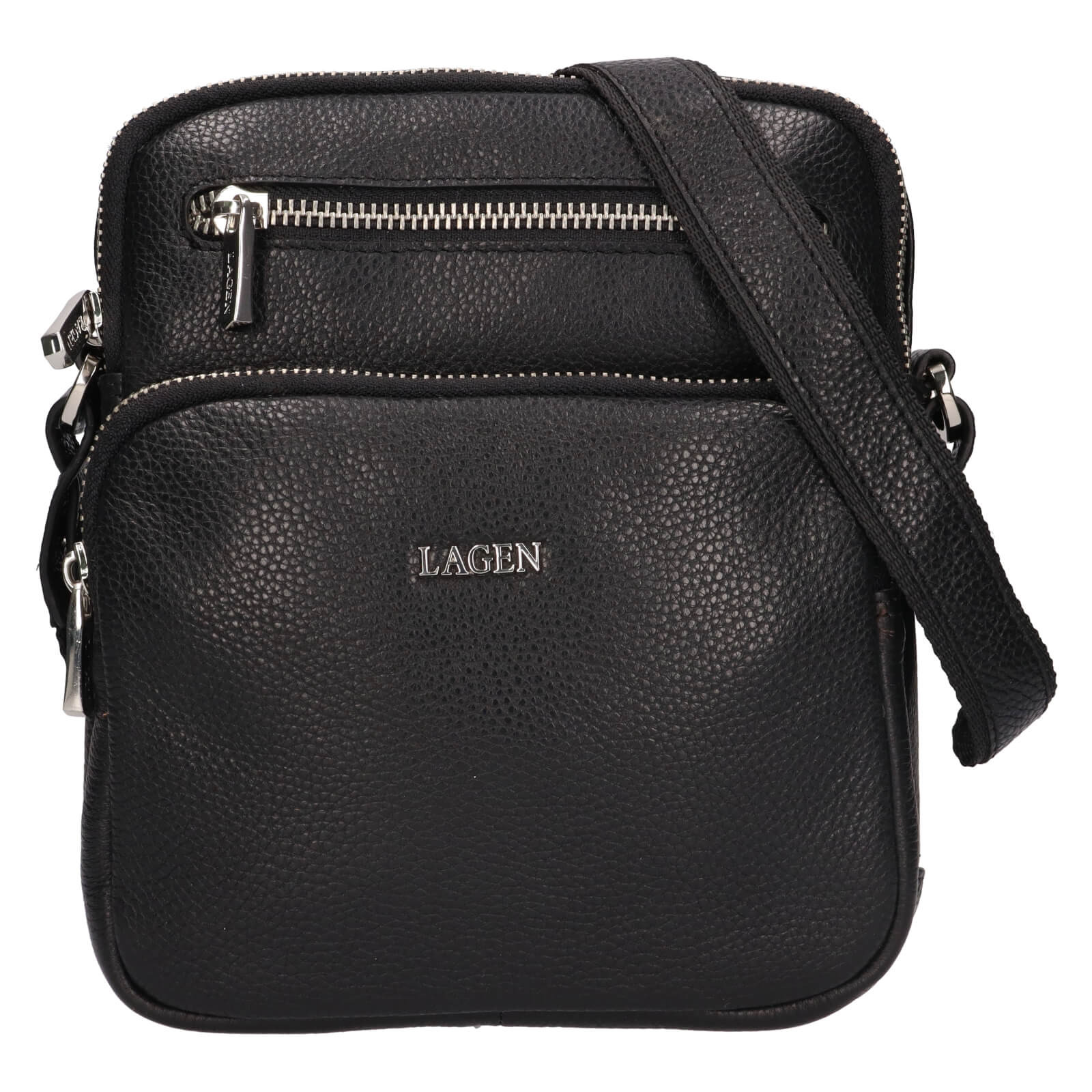 Image of Pánská kožená taška přes rameno Lagen Vitte - černá CZ