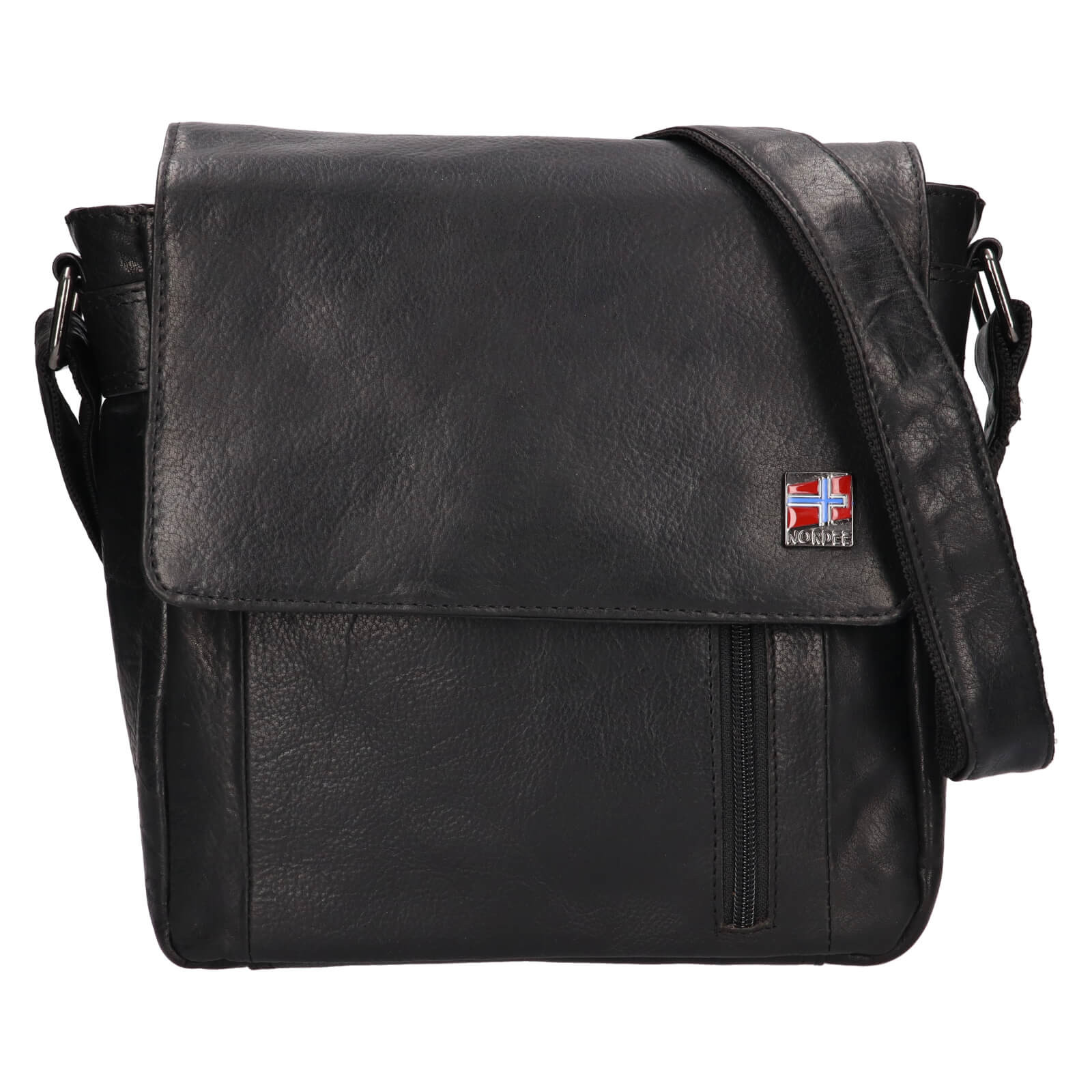 Image of Pánská kožená taška přes rameno Nordee Davides - černá CZ