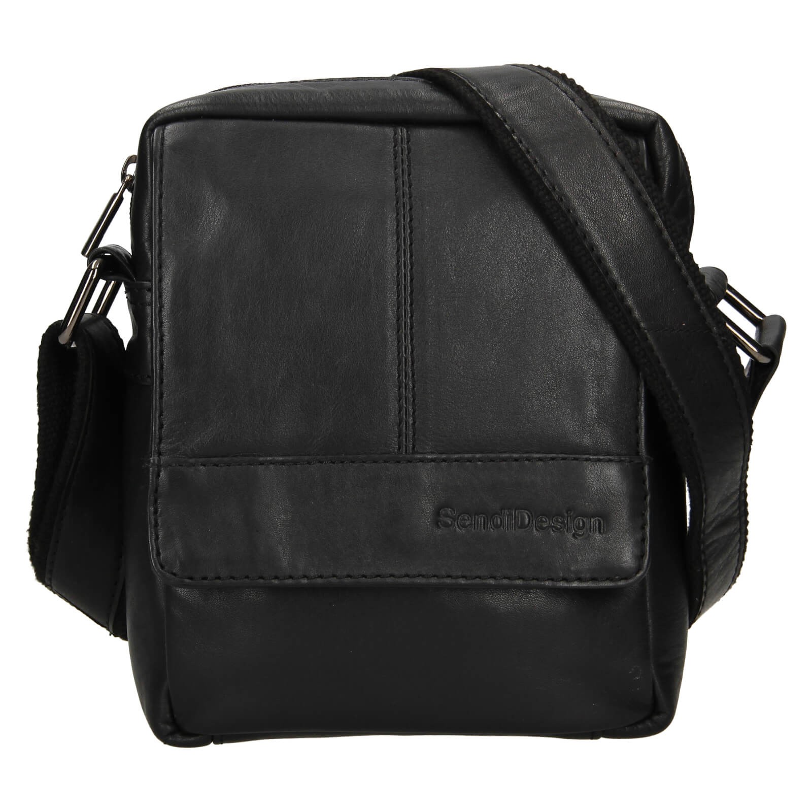 Image of Pánská kožená taška přes rameno SendiDesign Dobner - černá CZ
