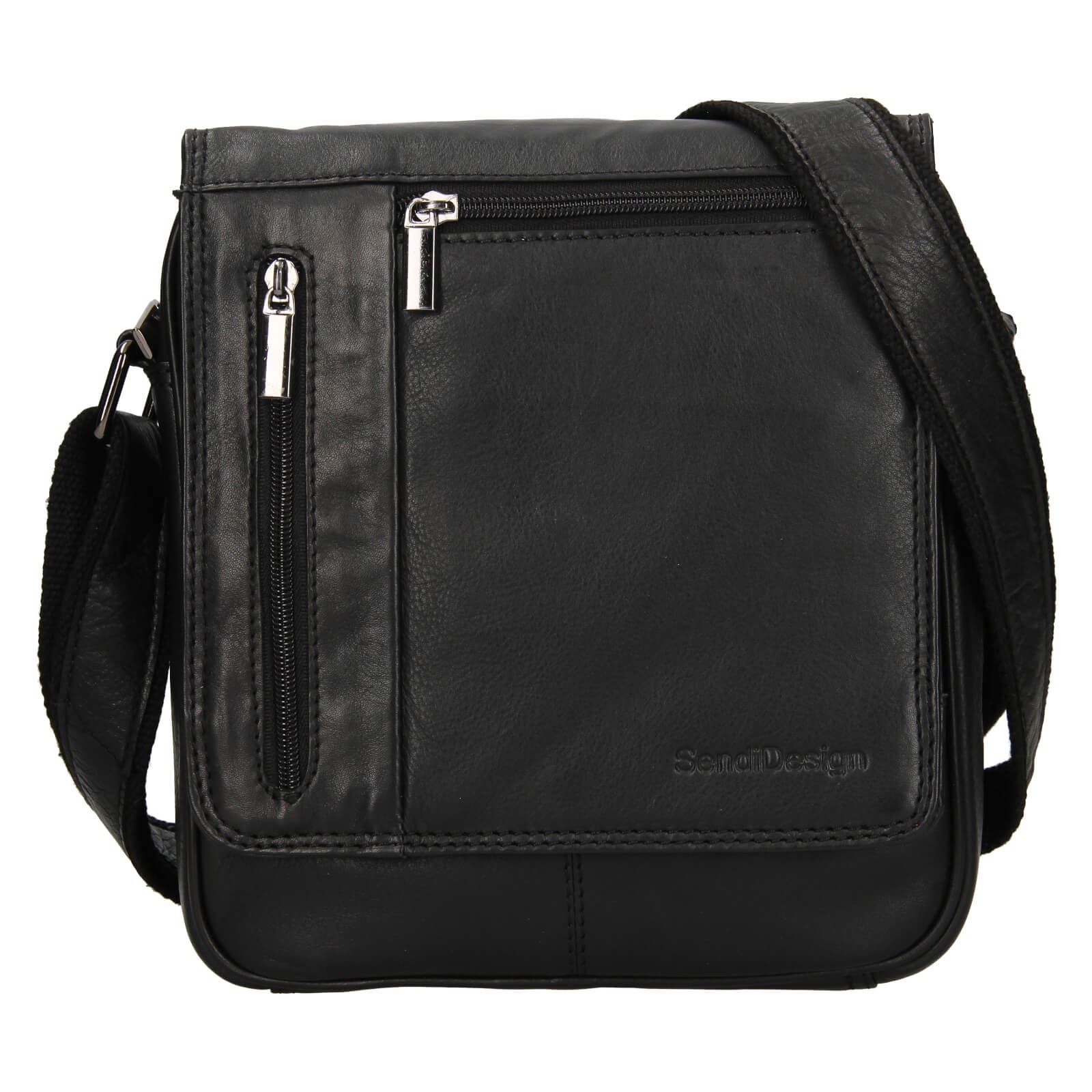 Image of Pánská kožená taška přes rameno SendiDesign Fredds - černá CZ