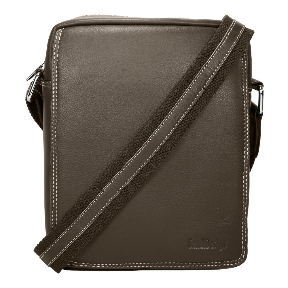 Image of Pánská kožená taška přes rameno SendiDesign IG005 - hnědá CZ
